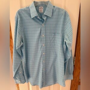 Brooks Brothers | Size 15.5 | Mens Blue Checkered Long Sleeve Button Down Shirt